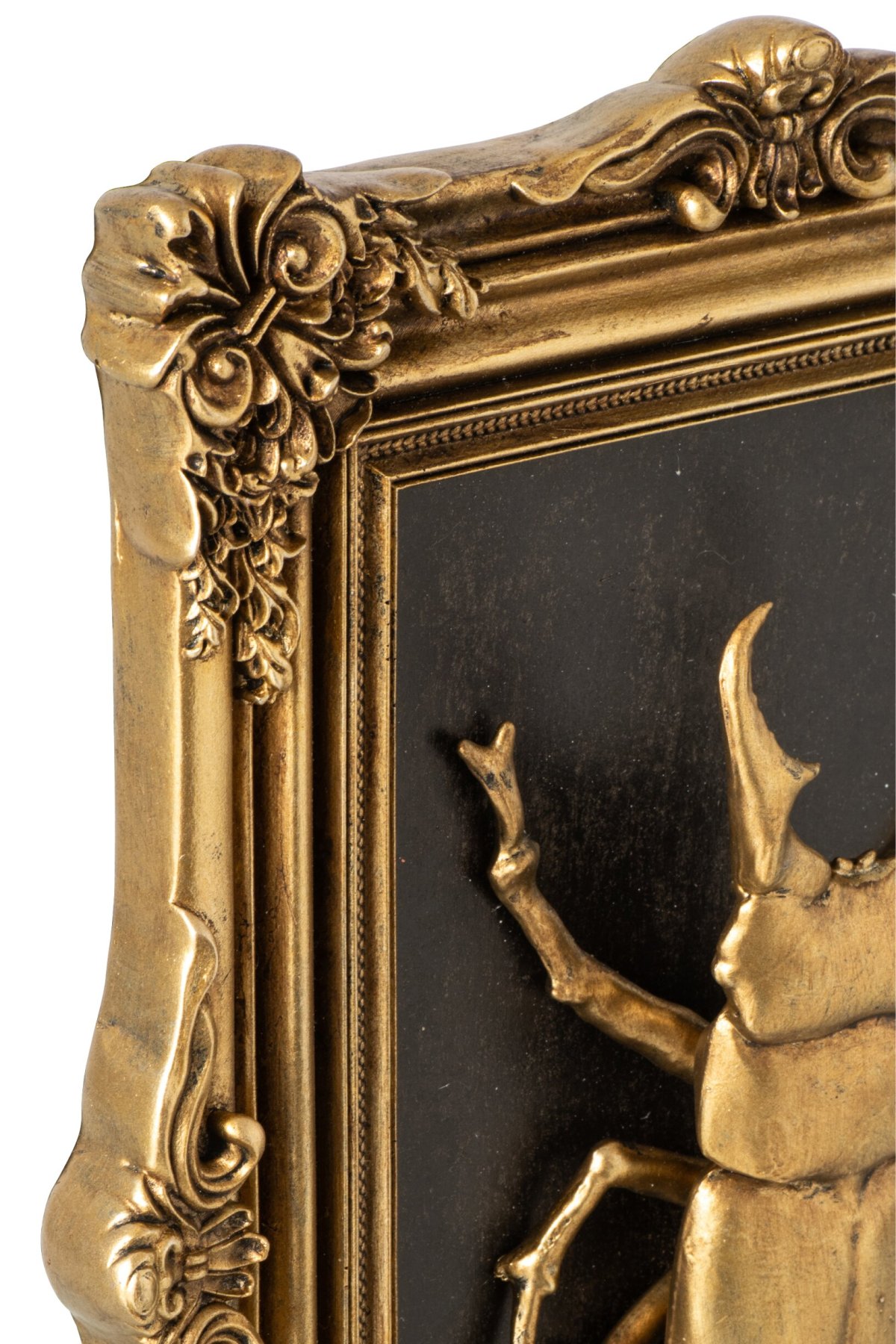 Wanddecoratie kever – j-line - kunsthars - Goud/Zwart – 21,5 × 4,5 × 27,5 cm – Assortiment van 2/prijs per stuk - Afbeelding 3