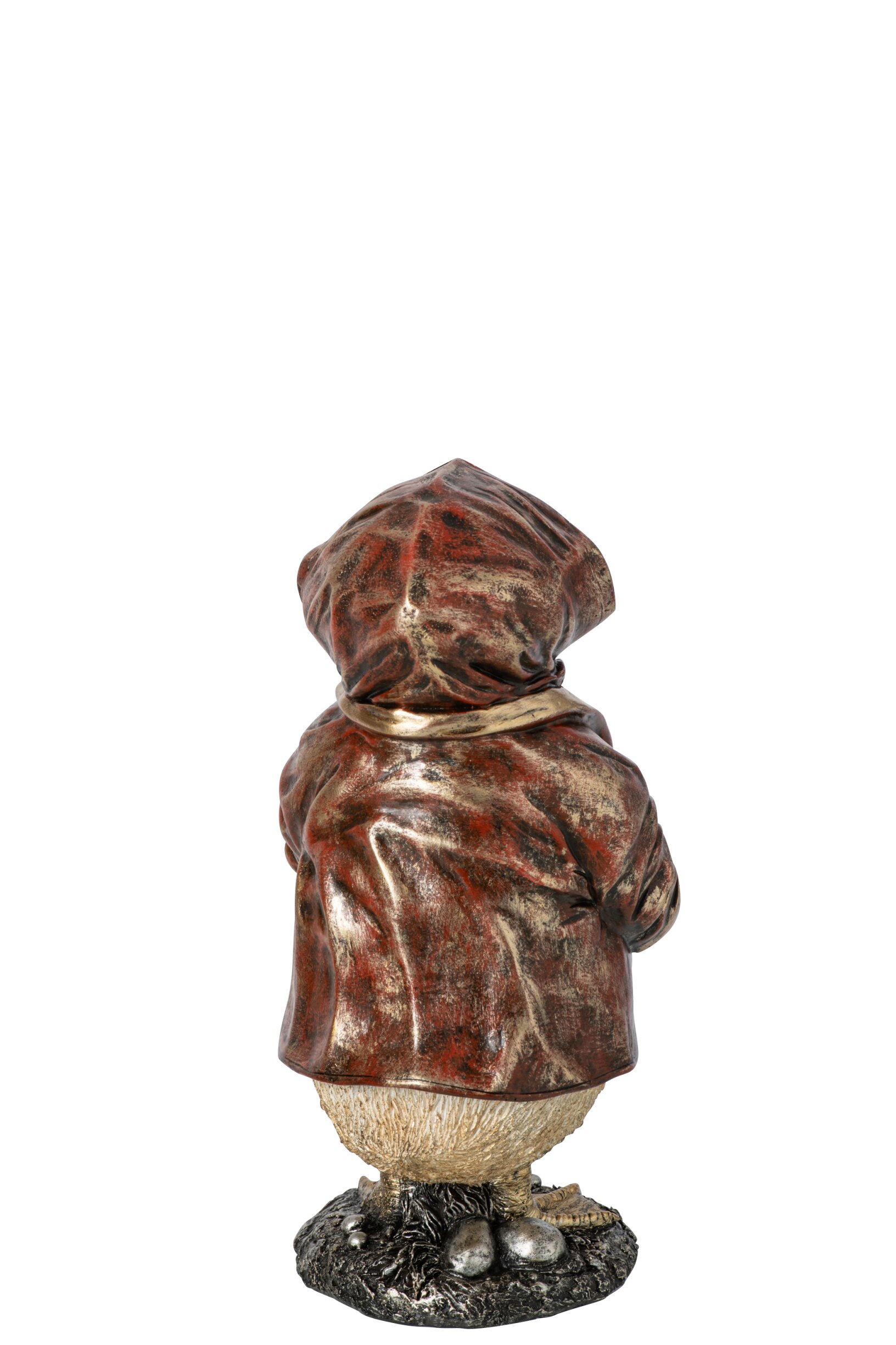 decoratief beeld - eend staand - j-line - kunsthars - koperkleurig - klein - 11 x 10,5 x 22 cm - Afbeelding 4