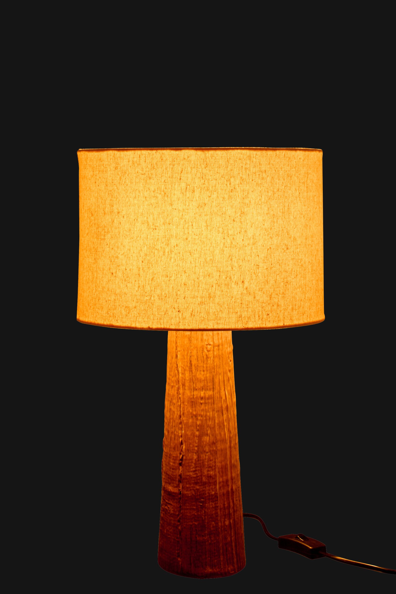 lampen - Tafellamp Melina – J-Line - Keramiek – Donkerbruin met Beige Lampenkap – 35 × 35 × 43 cm - enkel afhalen/geen verzending - Afbeelding 5