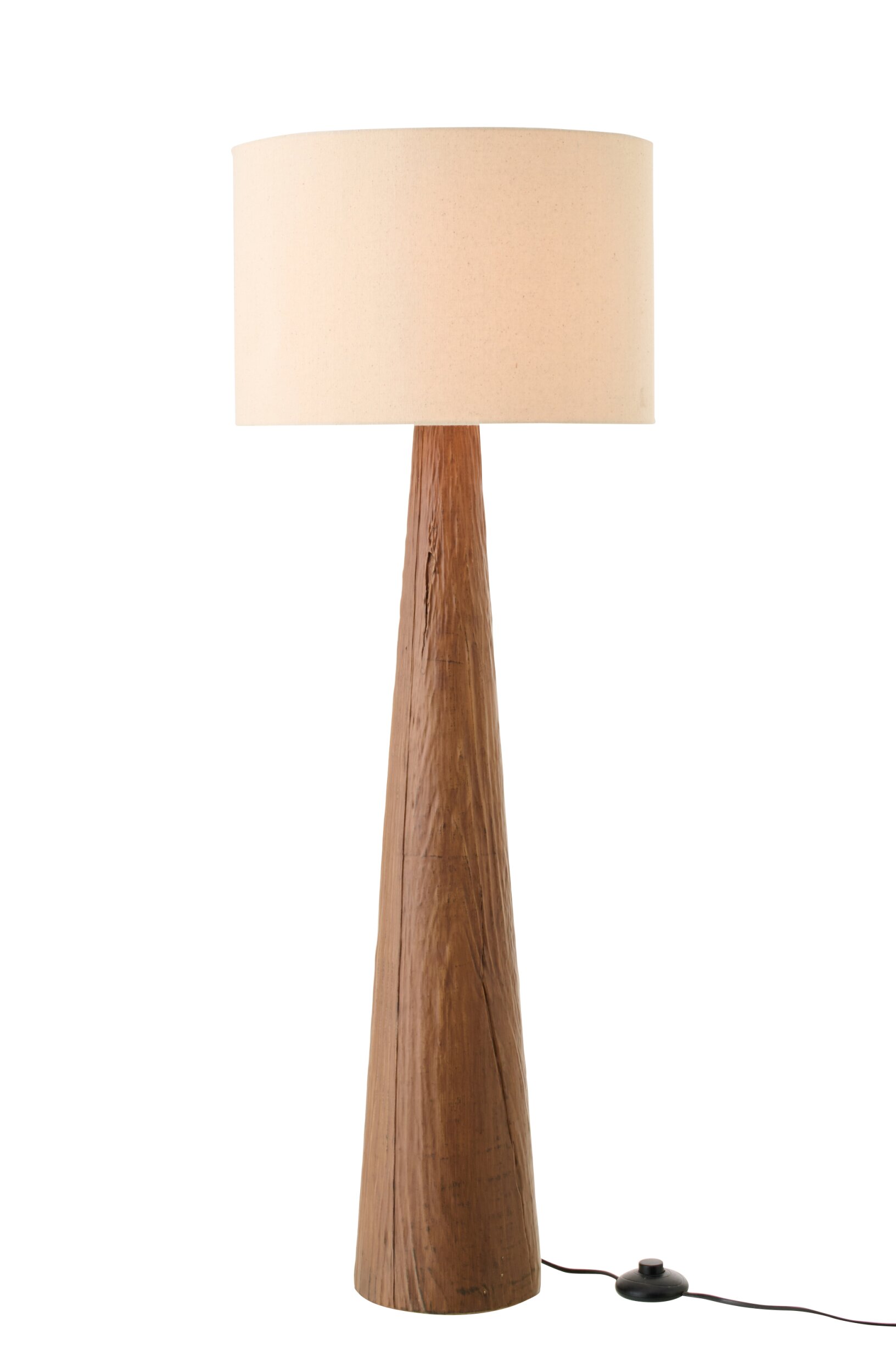 lampen - staanlamp Melina – J-Line - Keramiek – Donkerbruin met Beige Lampenkap – 35 × 35 × 43 cm - enkel afhalen/geen verzending - Afbeelding 3