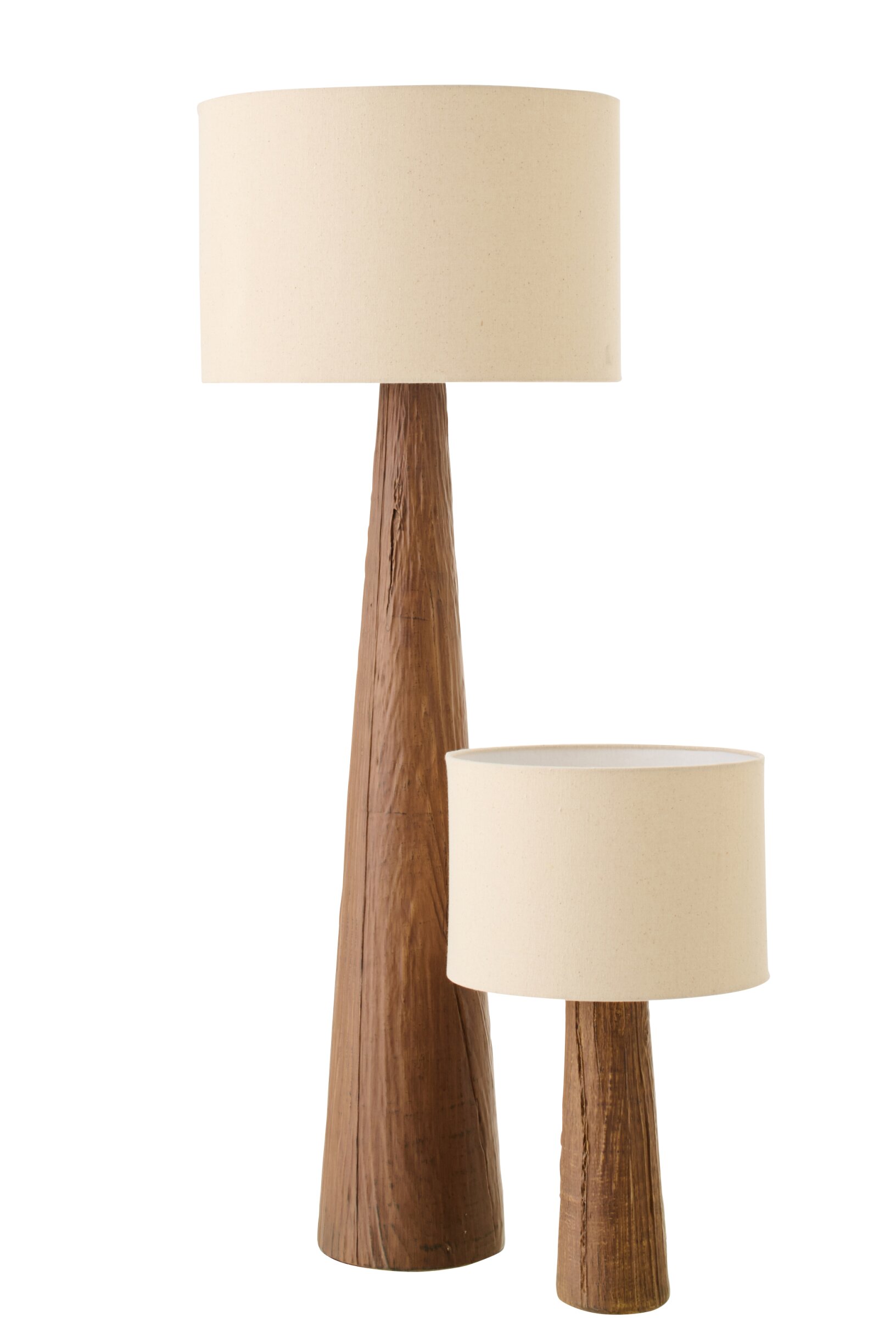 lampen - staanlamp Melina – J-Line - Keramiek – Donkerbruin met Beige Lampenkap – 35 × 35 × 43 cm - enkel afhalen/geen verzending - Afbeelding 6