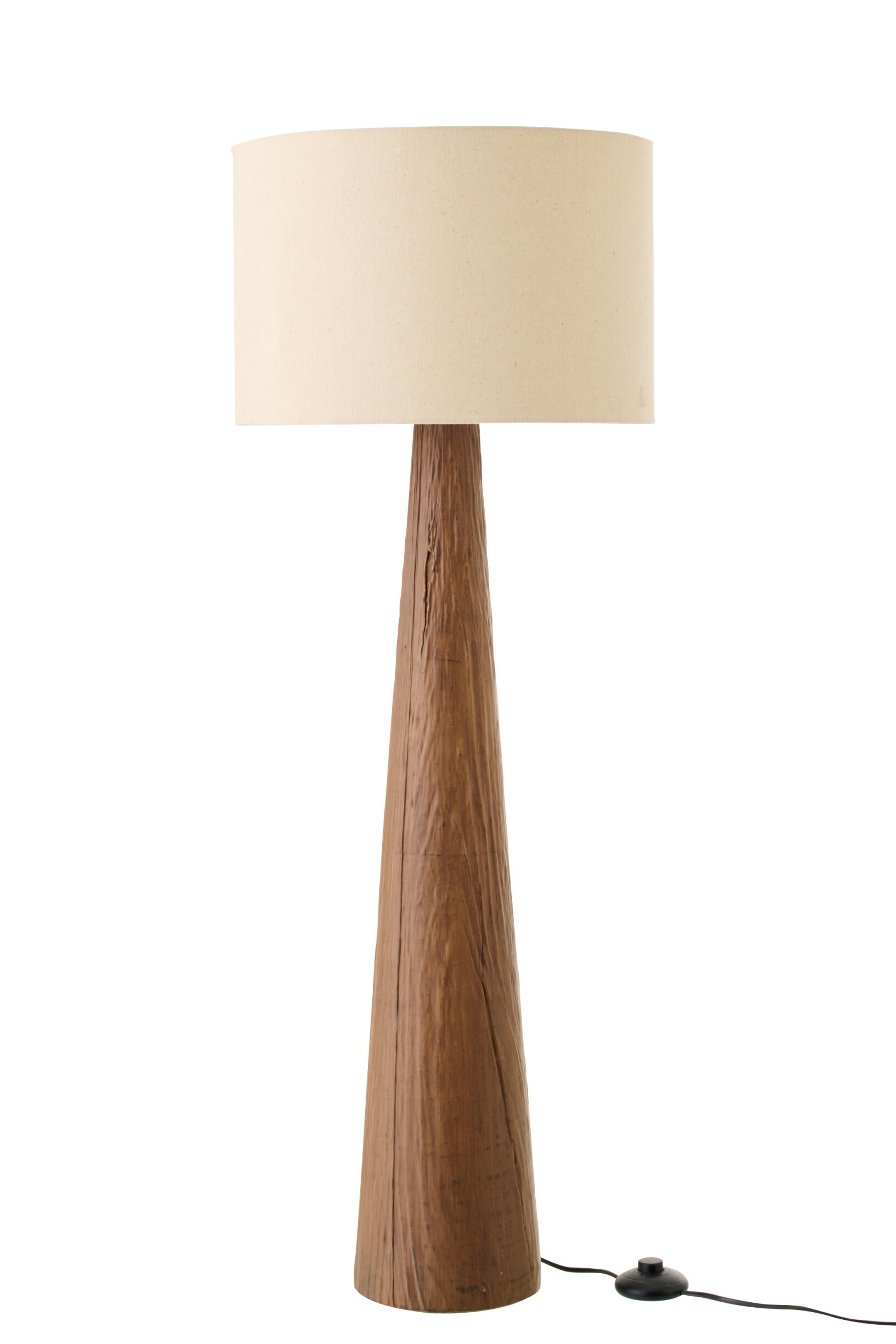 lampen - staanlamp Melina – J-Line - Keramiek – Donkerbruin met Beige Lampenkap – 35 × 35 × 43 cm - enkel afhalen/geen verzending - Afbeelding 2