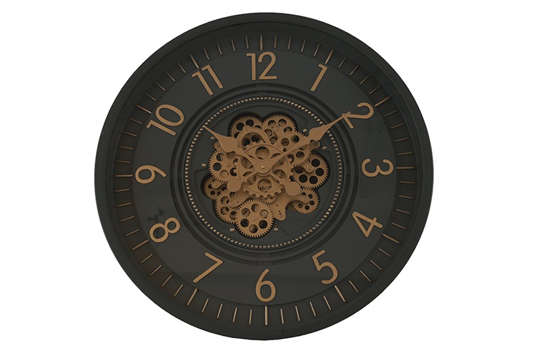 Wandklok Celestial - countryfield - metaal/kunststof - antraciet – Ø 66 cm - geen verzending/enkel afhalen - Afbeelding 2