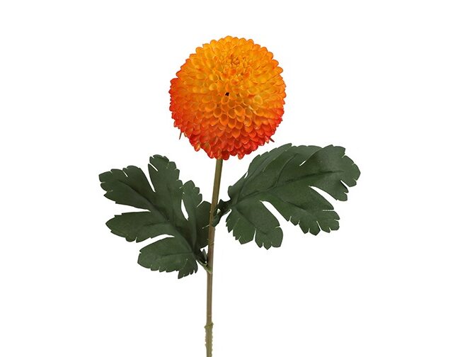 Kunstbloem - countryfield - Chrysanthemum - Kunststof/kunstzijde - Oranje – 7 x 7 x 57 CM