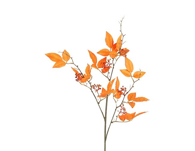 Kunsttak - countryfield - Blad Fagus - Kunststof/kunstzijde - Oranje – 8 x 8 x 110 CM