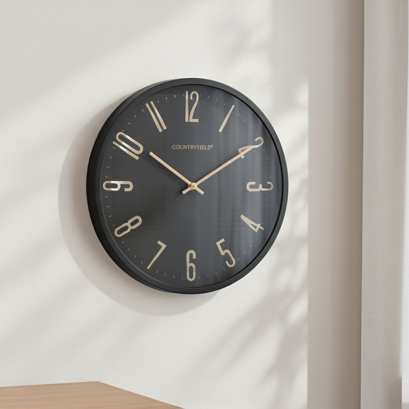 Wandklok Copper 3D - countryfield - metaal/kunststof - grijs – Ø 50,5 cm - geen verzending/enkel afhalen