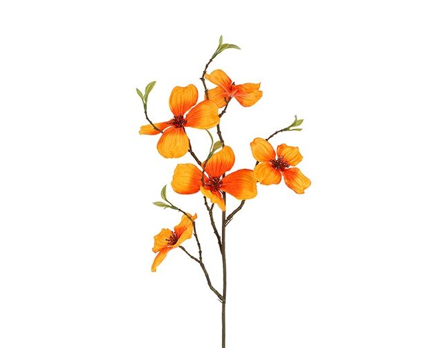 Kunstbloem - countryfield - cornus - Kunststof/kunstzijde - Oranje – 19 x 9 x 66 CM