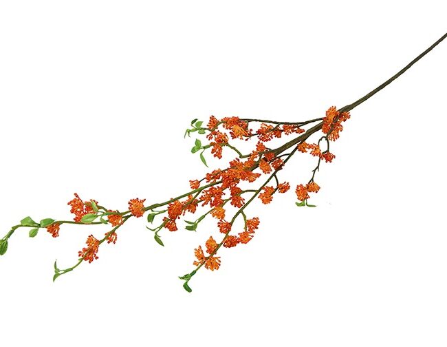 Kunstbloem - countryfield - Viburnum - Kunststof/kunstzijde - Oranje – 10 × 15 × 96 cm