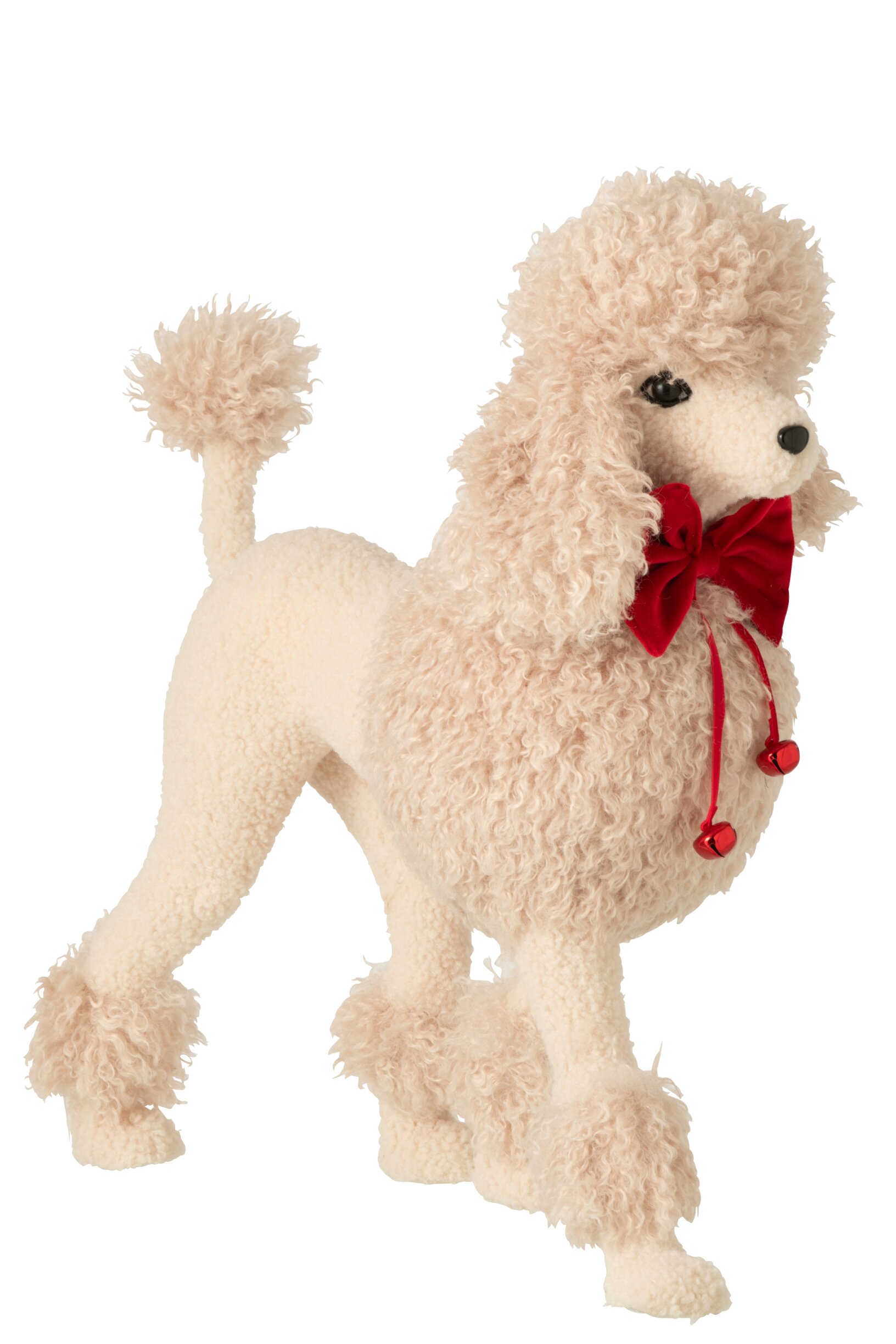 decoratieve hond - poedel - countryfield - textiel - rood - 47 x 17 x 48 cm - Afbeelding 2