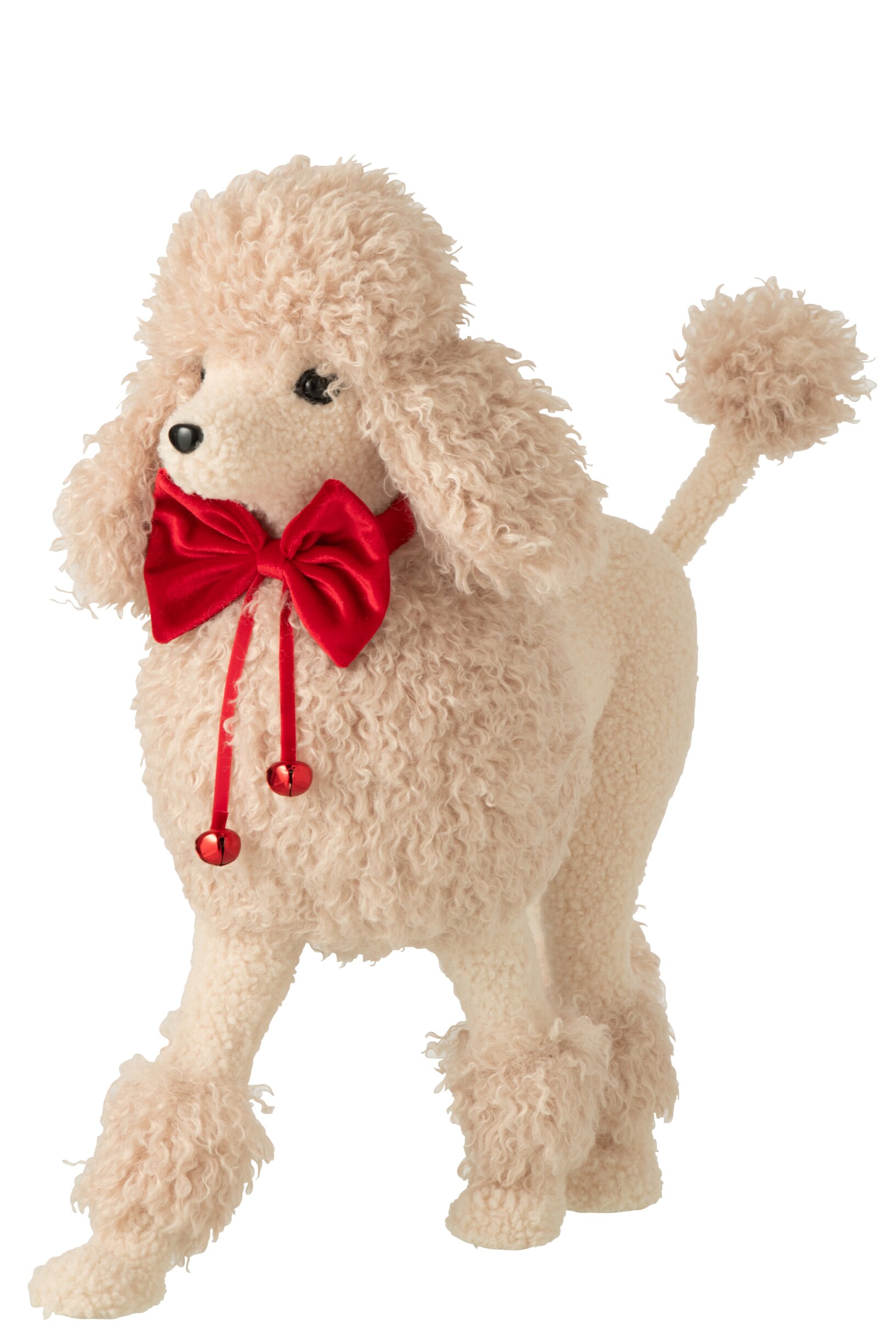 decoratieve hond - poedel - countryfield - textiel - rood - 47 x 17 x 48 cm