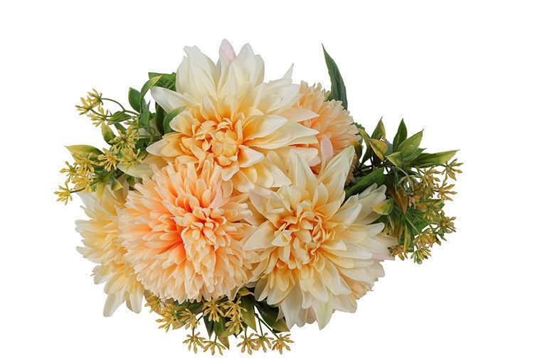 Kunstboeket Dahlia Sophita 9 Stuks – Countryfield - kunststof/kunstzijde - Zalm – 25 x 25 x 44 cm - Afbeelding 2