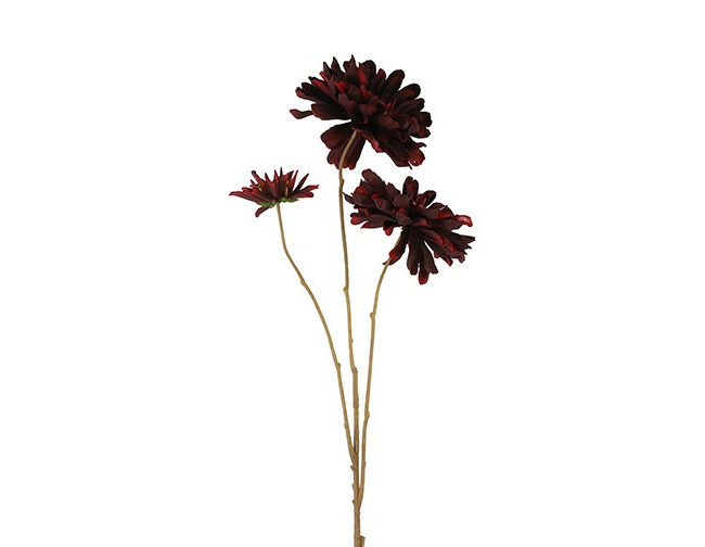 Kunstbloem Zinnia – Countryfield - kunststof/kunstzijde - Bordeaux - 18 x 10 x 89 cm