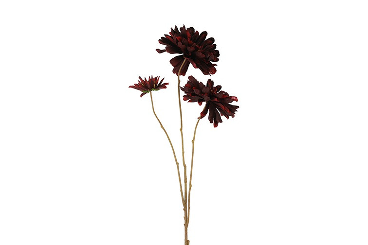 Kunstbloem Zinnia – Countryfield - kunststof/kunstzijde - Bordeaux - 18 x 10 x 89 cm