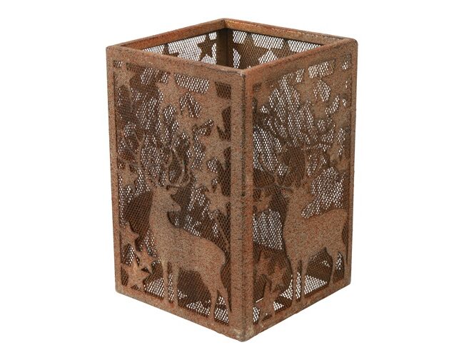 Windlicht Cris - countryfield - Metaal - Roest - groot - 15,5 x 15,5 x 25,5 cm