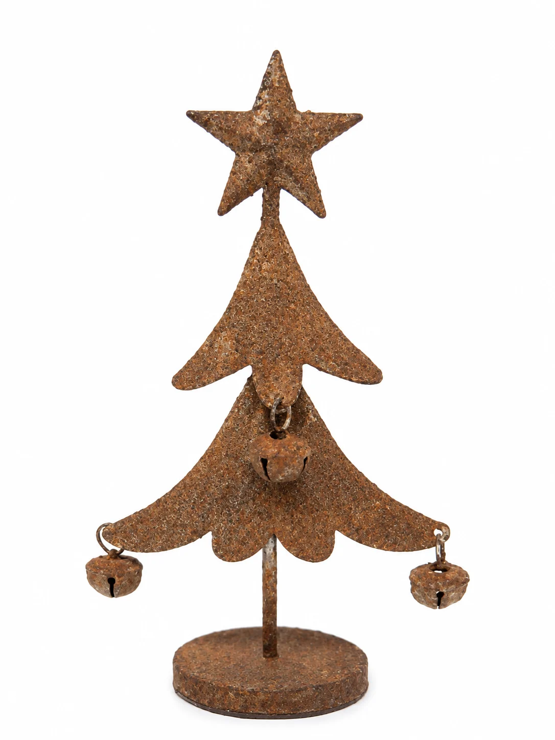 kerstboom met belletjes - countryfield - metaal - roest - 11,5 x 7 x 22,5 cm - Afbeelding 2